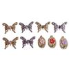 Accesorios de joyería DIY, dulce y fresco, con incrustaciones de mariposa de viento frío, circonitas ovaladas y flores, accesorios de joyería al por mayor
