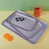 Bandeja Rectangular de Aspecto Elevado para el Hogar de Plástico de Paja de Trigo Plato para Restaurante Cantina Bandeja para Té de Frutas Venta al por Mayor