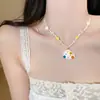 Collar Colgante de Cachorro con Amor de Cuerda de Cera de Dibujos Animados Lindo Cadena de Clavícula de Lujo Ligero Gama Alta Moda Todo-partido Collar Sencillo