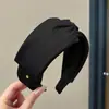 Diadema de punto estilo retro americano de ala ancha, de alta gama, adecuada para frentes amplias, a la moda, versátil para uso diario y para ir al trabajo, pinza para el pelo y accesorio para el cabello