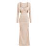 Vestido entallado con pliegues retorcidos estilo Pure Lust que abraza las caderas para mujer Traje de dos piezas top cárdigan adelgazante de cintura estilo Pure Lust