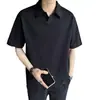Camiseta de Manga Corta 2024 Camisa Polo para Hombre Verano de Gama Alta Moderna Retro Japonés Holgada Estilo Americano Cuello Mitad de Manga