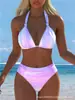 Bikini Sexy de Dos Piezas para Vacaciones en la Playa, Estampado, Nuevo de Verano 2027, Transfronterizo Europeo y Americano