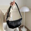 Bolsa Feminina 2024 Nova Moda Bolsa de Ombro Textura PU Bolinho Simples Bolsa Alta qualidade Retro Cor Sólida Axila Bolsa