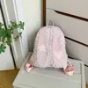 Mochila de Lunares con Adorno de Encaje y Orejas de Conejo para Mujer, Verano 2026, Linda y Adorable, Gran Capacidad, para Viajeros, Estudiantes, Escuela