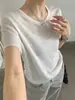 TG Atractivo Sutil Deseo Puro Espalda con Abertura Patchwork de Malla y Encaje Camiseta de Punto de Manga Corta Estilo Nuevo Verano 2026 26710