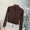 Chaqueta de Tenis para Mujer, Chaqueta de Yoga, Top Fitness para Correr y Senderismo, Cremallera Completa, Cuello Alto, Corte Ajustado, Ropa Fitness Adelgazante para Mujer