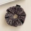 Anillo de Intestino Grande de Peluche Marrón Retro con Estampado de Leopardo para Mujer Diadema Retro para Cola de Caballo Accesorios para el Cabello de Goma Elástica de Moda de Alta Gama Venta al por Mayor