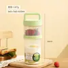 Taza para Leche de Soya, Conveniente para Llevar, Apta para Microondas, con Tapa, Cuchara y Báscula, Taza de Leche de Grado Alimenticio, Taza para Avena Nocturna