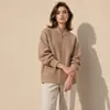 Abrigo de Lana Estilo Béisbol Otoño/Invierno 2026 con Cuello Alto, Chaqueta de Lana Talla Pequeña para Mujer, Lana de Doble Cara, Casual y Versátil