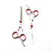 Tijeras de Peluquería Rojas de 6.0 pulgadas con Tornillo, Tijeras Rectas, Tijeras Entresacar, Tijeras para Flequillo, Set de Tijeras Entresacar, Set de Tijeras de Peluquería en Stock