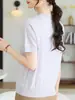 Camiseta de Verano de Manga Corta para Mamá 2026 Nuevo Estilo Moda para Mujeres de Mediana Edad y Mayores Conjunto de Top de Seda Helada