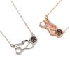 Collar 520 Cadena Clavícula Mujer Amor Memoria Te Amo Joyería Roja de Internet Tono Agitado con Colgante Regalo para Novia