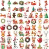 65 Hojas Pegatinas Navideñas de Dibujos Animados 3D Papá Noel Muñeco de Nieve Reno Calcomanías para Scrapbooking Botellas de Agua Cajas de Regalo Decoración Transfronterizo