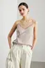 Camisola de Seda para Mujer 2026 Primavera/Verano Nueva Color Sólido Ropa Interior Exterior Estilo Commuter con Encaje y Top de Seda de Morera