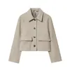 Bestseller transfronterizo de AliExpress: Colección de primavera 2026, chaqueta corta de fieltro versátil, casual y a la moda para mujer, 1349218
