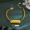 Cor dourada pulseira de cobre cinco imperadores da sorte design de nicho pulseira retrô de luxo leve pulseira de ouro fosco joias femininas