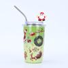 ¡Guau!, Vasos con Popote Navideño Personalizados, Tazas de Café de Dibujos Animados Famosas en Internet, Vasos Aislados de Acero Inoxidable de Doble Pared para Niñas