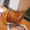 Bolso de piel auténtica para mujer, bandolera portátil de alta gama, bolso de mano para mujer, 2024