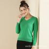 Suéter de Cachemira Erdos de Mongolia Interior para Otoño e Invierno Mujer Ajustado Cuello en V Cálido Talla Grande Suéter de Punto Suéter de Manga Larga