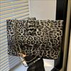 Moda Leopardo Estampa Bolsa de Ombro Feminino 2024 Nova All-match Simples Bolsa de Ombro Bolsa de Axila Grande Capacidade Deslocamento