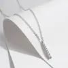 Colgante de moissanita de una palabra en plata de ley 925 con diamante de moissanita de 1 quilate, cadena de clavícula para mujer, suministro transfronterizo.