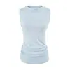 Chaleco de Verano Nuevo de Estilo Europeo y Americano, Cuello Semi Alto, Sin Mangas de Lyocell, Ajuste Delgado, Plisado, Versátil, Elegante