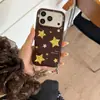 Diseño simple de estrella de cinco puntas con purpurina y salpicaduras de tinta, adecuado para fundas de teléfono iPhone 17, Apple 18 Pro Max, serie 15, resistente a caídas, serie 16, con cordón
