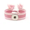 Pulsera sencilla europea y americana de botón DIY, pulsera de borla tejida con cinta de moda a color, personalidad NOOSA, correa de muñeca
