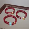 Pulseira de Cinábrio para Mulheres, Fique Rico Imediatamente, Pulseira Trançada do Ano do Zodíaco, Pulseira de Casal, Design Elástico, Nova Joia Estilo Chinês