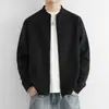 Jaqueta cardigan de malha masculina, novo suéter de primavera e outono, jaqueta casual solta, blusa de algodão puro, jaqueta baseball, roupa de outono