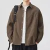 Camisa casual de manga larga para hombre con cuello camisero, holgada y transpirable, chaqueta camisa protectora del sol, nuevo top cárdigan de otoño
