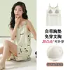 Pijama de algodón fino de verano 2024 para mujer, con almohadilla para el pecho y pantalones cortos, ropa holgada de alta gama estilo coreano para el hogar, conjunto de dos piezas