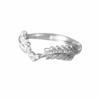 Spike Ping An Love Wheat Spike Ring Super Immortal Mori Leaf Ajustável Coração em Forma de Folha de Árvore Zircão Anel de Dedo Indicador