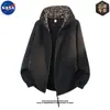 Conjunto de cárdigan de alta calidad marca NASA, sudadera con capucha y chaqueta con estampado de leopardo, un atuendo deportivo moderno y casual para hombre