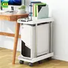 Soporte de Chasis de Computadora de Escritorio con Bandeja Base Móvil Universal de Doble Capa, Soporte de Impresora de Gabinete de Pie