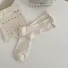 Meias de ouvido de madeira para primavera e verão, meias tubulares femininas simples, combinam com tudo, meias de malha com felpa de verão japonesas, ultra finas, respiráveis, finas