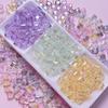Contas quadradas pequenas prismáticas coloridas de alta transparência AB Diamante contas perfuradas acrílico miçangas acessórios de pulseira corrente de celular
