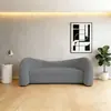 Apartamento de lana de cordero color crema, sofá de sala de estar pequeño para un salón de belleza, área de recepción de lujo ligero, opciones de asientos individuales, dobles y triples