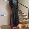Colección de otoño e invierno: Pantalones de chándal casual de peso pesado con tres rayas para hombre y adolescente, corte holgado, forrados de felpa, estilo de pierna recta, modernos