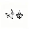 Pendientes serie tinta negra de aleación de titanio F-136, rosca interna de titanio G23, anillos de labio de circonita cúbica, joyería para piercing