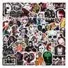 50 Hojas Pegatinas de Personajes de Terror de Halloween Decoración de Atmósfera Espeluznante Venta Caliente Transfronteriza Pegatinas Impermeables para Botellas de Agua Graffiti