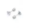 Ventas Directas de Fábrica Pendientes Transfronterizos de Acero Inoxidable Cilindros Grabados Cuatro Garras Doble Cabeza Circonita Moda Clavo de Hélice para Oreja Venta al por Mayor