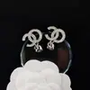 Pendientes de alta calidad para todo tipo de atuendos, pendientes de moda para hombres y mujeres, letras de pedrería, todo a juego, pasador de plata s925, accesorios de aleación