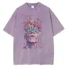 Camisetas de Algodón Puro Pesado Flores que Emergen de la Tierra