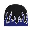 Gorro de Tricô para Homens, Gorro Estilo Rua Hip-Hop com Chama, Chapéu para Ciclismo ao Ar Livre, Sem Aba, Topo Arredondado, Quente, Casual, Versátil