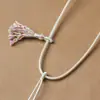 Corda de Couro Encerado Trançada à Mão Cordão para Pingente Cordão de Colar Estilo Xizang Corrente para Suéter Cordão com Pingente de Jade Étnico Cordão para Pendurar Thangka
