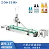Máquina de Llenado y Elevación de Cabeza Única ZONESUN con Cinta Transportadora Pequeña, Línea Automática, Bomba Magnética, Llenado de Agua Desinfectante Líquida de Baja Corrosión