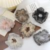 Celebridade da Internet Avançada Luxo Leve Organza Strass Anel de Colon Corda de Cabelo Cauda de Pato Elástico Alto Tendão de Borracha Corda de Cabelo Acessórios de Cabelo