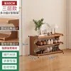 Zapatero de Madera Simple para Uso Doméstico, Estante de Almacenamiento Multicapa para Entrada de Dormitorio, Zapatero de Bambú para Viviendas de Alquiler